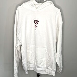 Girl Tribe “I bet you think about me” oversized white hoodie Large